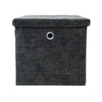 Metro Black Foldable Cube Organiser Box with Lid