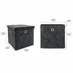 Metro Black Foldable Cube Organiser Box with Lid