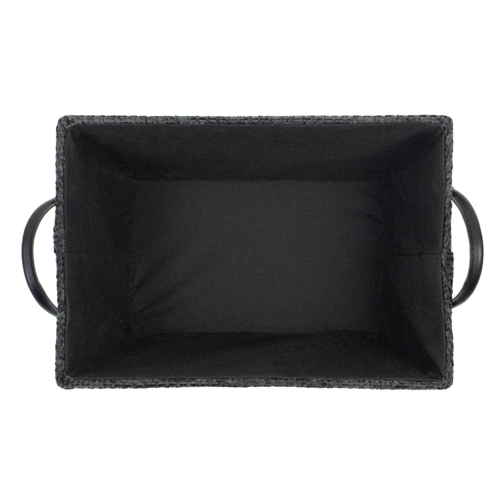 Metro Black Rectangular Storage Basket with Handles