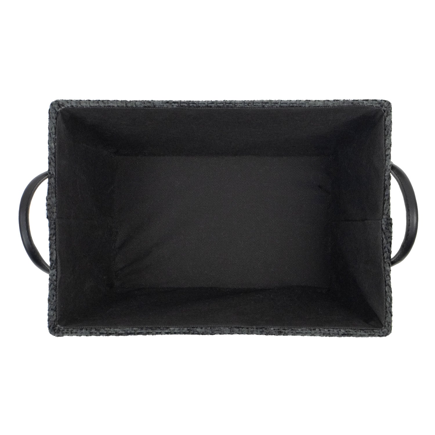 Metro Black Rectangular Storage Basket with Handles