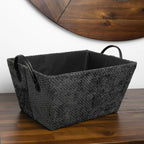 Metro Black Rectangular Storage Basket with Handles