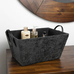 Metro Black Rectangular Storage Basket with Handles