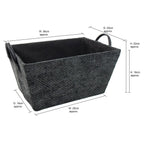 Metro Black Rectangular Storage Basket with Handles