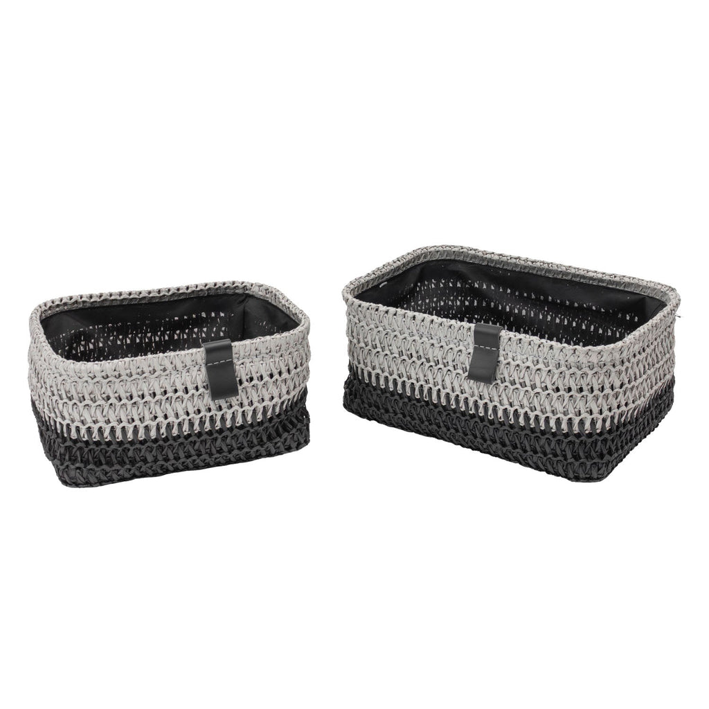 Kenzi Set of 2 Light Grey Rectangular Baskets