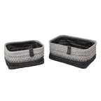Kenzi Set of 2 Light Grey Rectangular Baskets