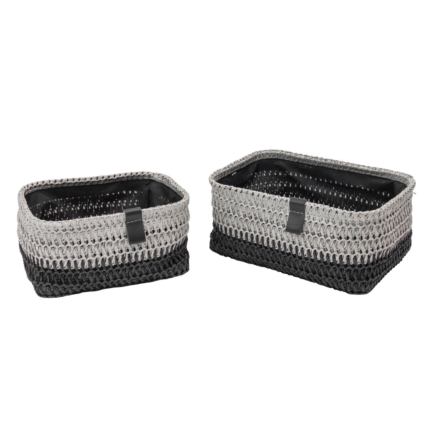 Kenzi Set of 2 Light Grey Rectangular Baskets