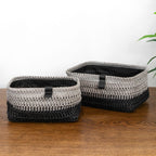 Kenzi Set of 2 Light Grey Rectangular Baskets