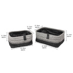 Kenzi Set of 2 Light Grey Rectangular Baskets