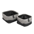 Kenzi Light Grey Set of 2 Square Storage Baskets