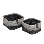 Kenzi Light Grey Set of 2 Square Storage Baskets
