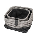Kenzi Light Grey Set of 2 Square Storage Baskets
