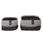 Kenzi Light Grey Set of 2 Square Storage Baskets