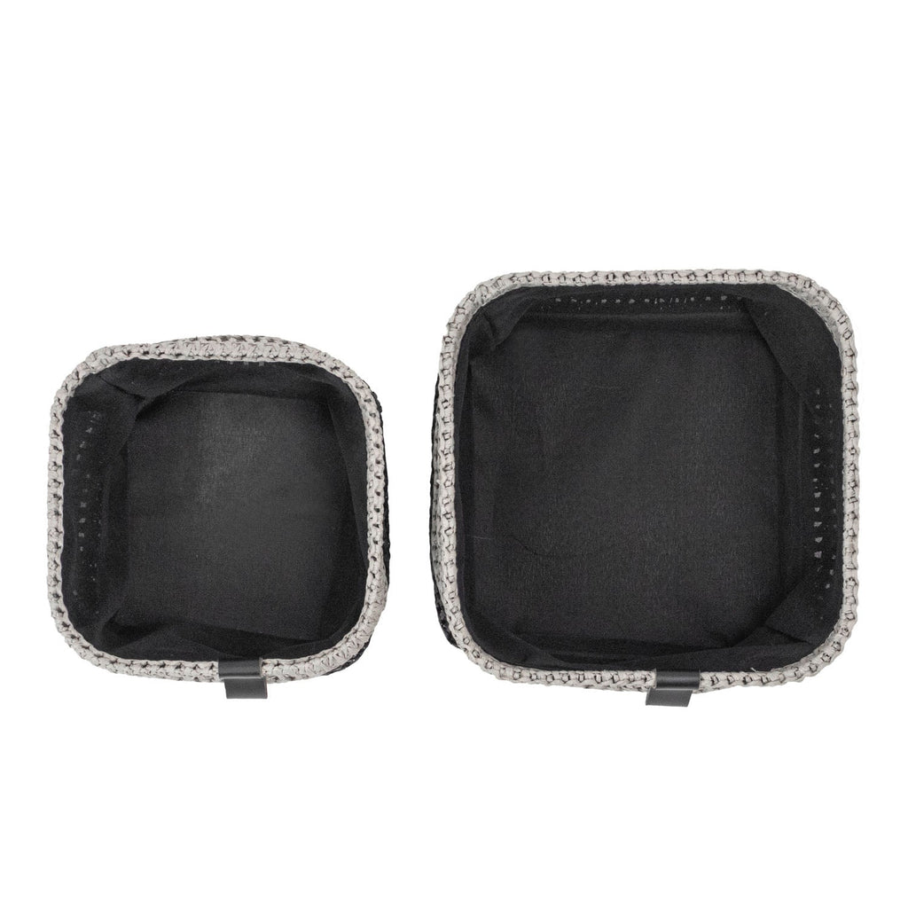 Kenzi Light Grey Set of 2 Square Storage Baskets
