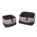 Kenzi Light Grey Set of 2 Square Storage Baskets