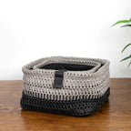Kenzi Light Grey Set of 2 Square Storage Baskets