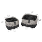 Kenzi Light Grey Set of 2 Square Storage Baskets