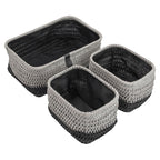 Kenzi Light Grey Set of 3 Rectangular Storage Baskets