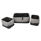 Kenzi Light Grey Set of 3 Rectangular Storage Baskets
