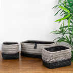 Kenzi Light Grey Set of 3 Rectangular Storage Baskets