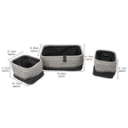 Kenzi Light Grey Set of 3 Rectangular Storage Baskets