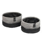 Kenzi Set of 2 Light Grey Round Storage Baskets