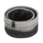 Kenzi Set of 2 Light Grey Round Storage Baskets