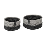 Kenzi Set of 2 Light Grey Round Storage Baskets