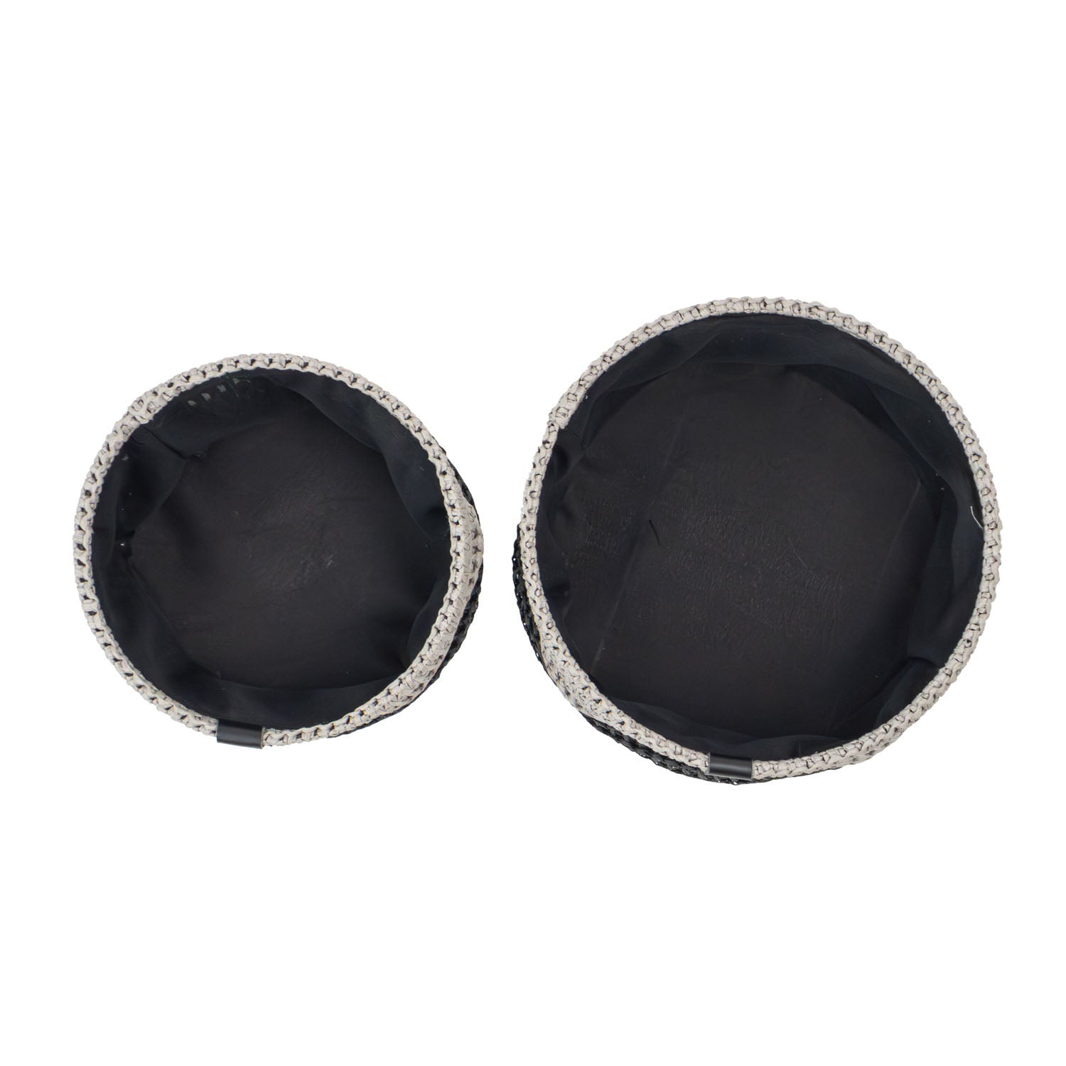 Kenzi Set of 2 Light Grey Round Storage Baskets