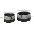 Kenzi Set of 2 Light Grey Round Storage Baskets