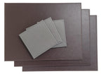 Faux Leather Placemats & Coaster Table Set Grey - 12 Piece | M&W