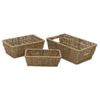 Seagrass Set of 3 Rectangular Tapered Storage Baskets