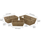 Seagrass Set of 3 Rectangular Tapered Storage Baskets