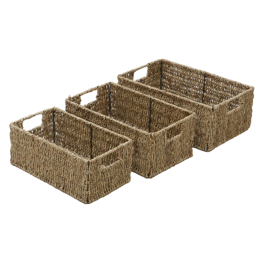 Seagrass Set of 3 Rectangular Storage Baskets