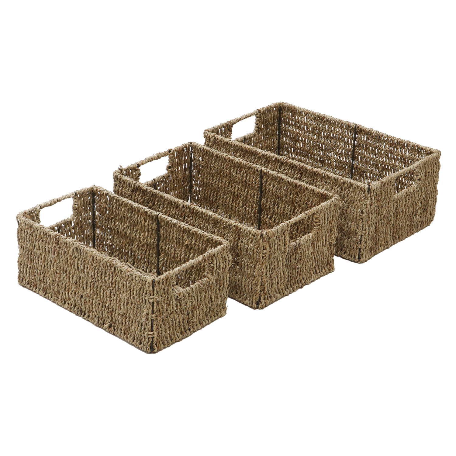 Seagrass Set of 3 Rectangular Storage Baskets