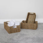 Seagrass Set of 3 Rectangular Storage Baskets