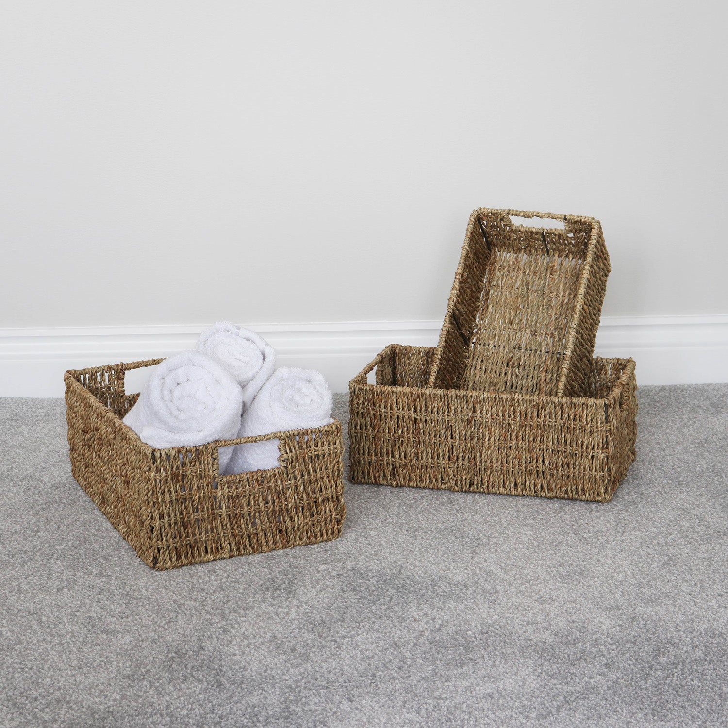 Seagrass Set of 3 Rectangular Storage Baskets