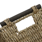 Seagrass Set of 3 Rectangular Storage Baskets With Wood Handles