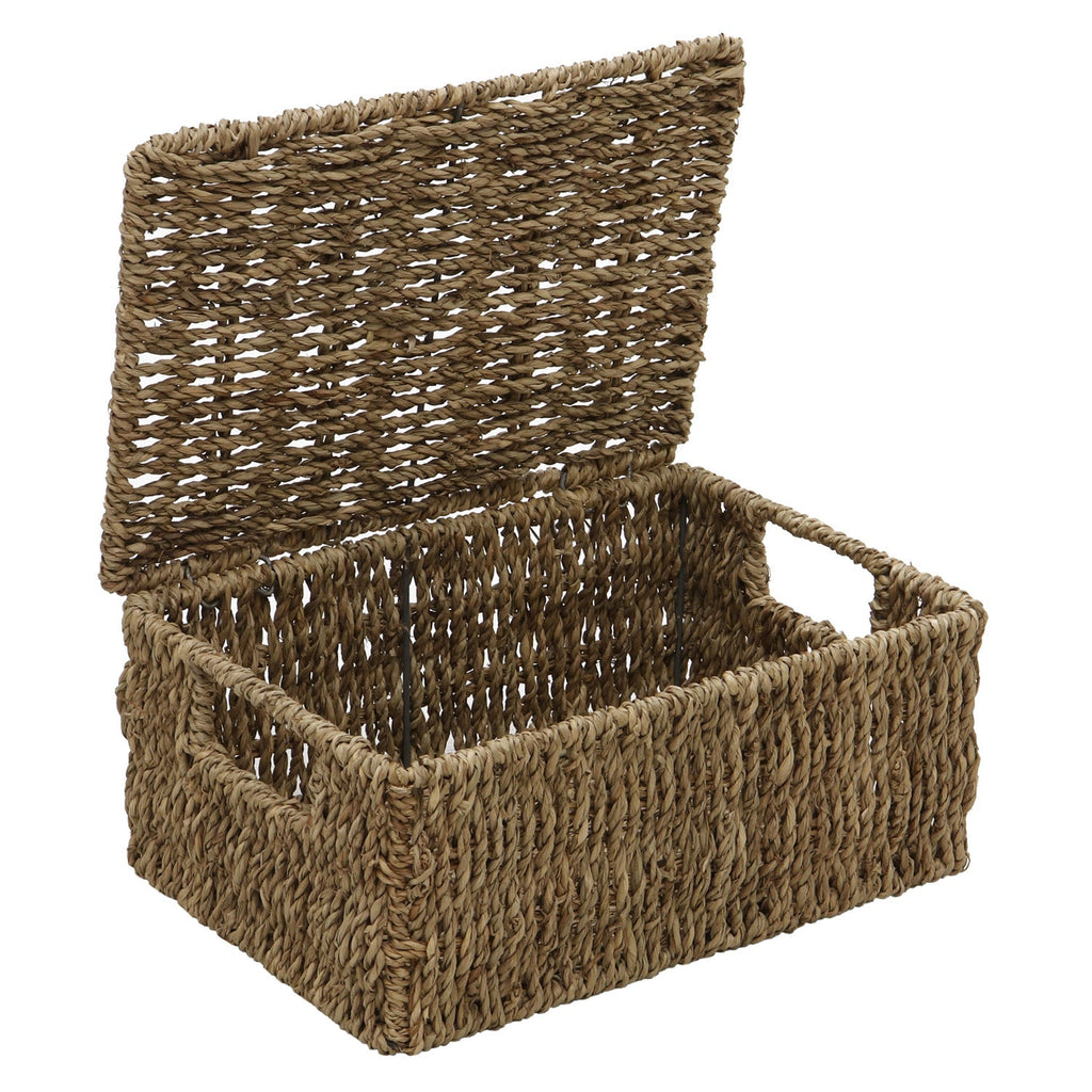 Seagrass Set of 4 Rectangular Lidded Storage Baskets
