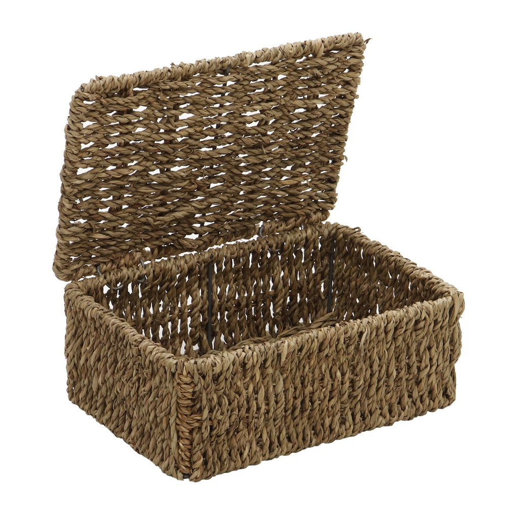 Seagrass Set of 4 Rectangular Lidded Storage Baskets