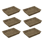 Set of 6 Seagrass Rectangular Storage Tray