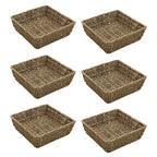 Set of 6 Seagrass Square Storage Tray