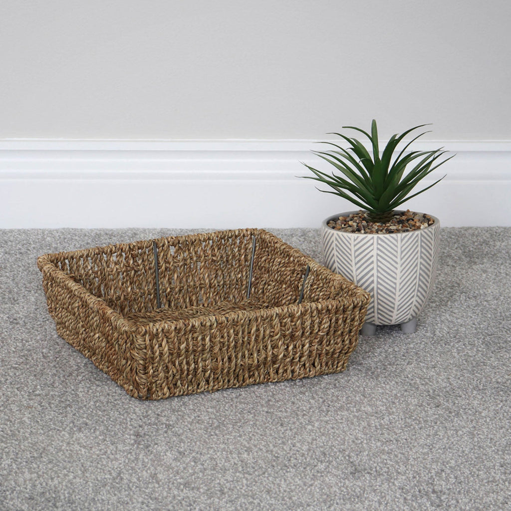 Set of 6 Seagrass Square Storage Tray