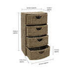 Seagrass 4 Drawer Bow Front Storage Tower