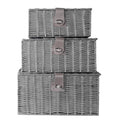 Resin Woven Storage Baskets - Set of 3 Grey | M&W