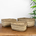 Palma Natural Set of 3 Natural Storage Baskets