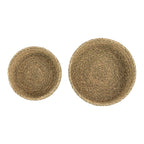 Palma Natural Set of 2 Round Storage Baskets with Lids