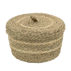Palma Natural Set of 2 Round Storage Baskets with Lids