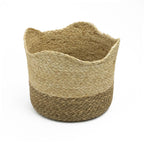 Palma Natural Round Scalloped Storage Basket