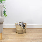 Palma Natural Round Scalloped Storage Basket
