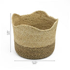 Palma Natural Round Scalloped Storage Basket